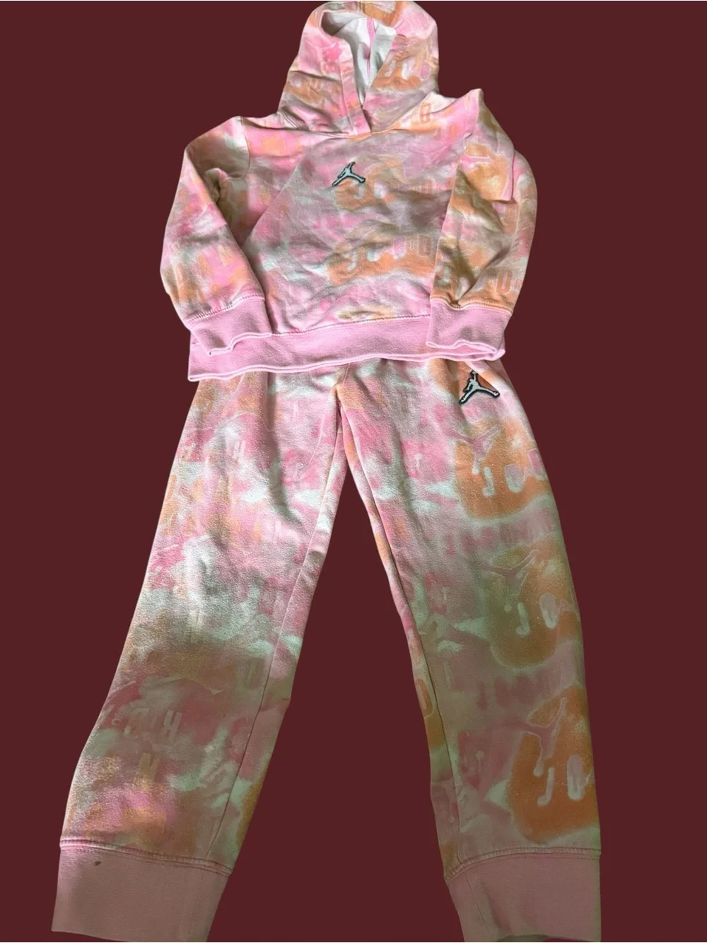Nike Girls Jordan Tie-Dye Fleece Hoodie & Joggers Set - Size 6X